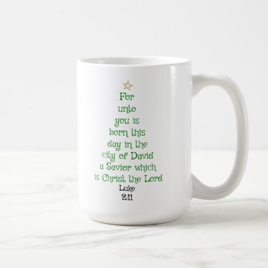Xmas Tree Scripture Verse (Luke 2:11) Kaffeetasse (Rechts)