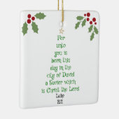Xmas Tree Scripture Verse (Luke 2:11) Keramikornament (Rechts)