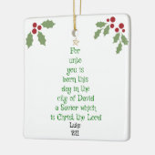 Xmas Tree Scripture Verse (Luke 2:11) Keramikornament (Links)