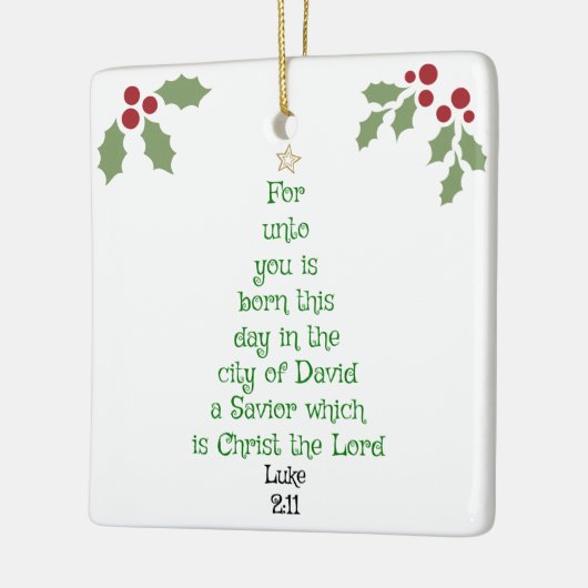 Xmas Tree Scripture Verse (Luke 2:11) Keramikornament (Links)