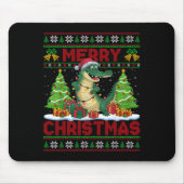 Xmas Tree Ugly Style Santa Hat Alligator Christmas Mousepad (Vorne)