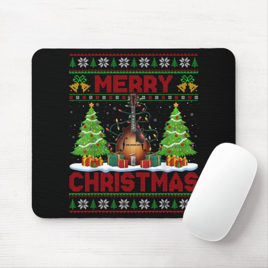 Xmas Tree Ugly Style Santa Musical Mandolin Christ Mousepad (Mit Mouse)