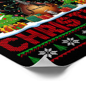 Xmas Tree Ugly Style Santa Musical Mandolin Christ Poster (Ecke)