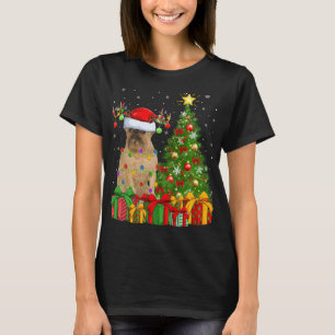 Xmas Tree Weihnachtsmannmütze Brussels Griffon Dog T-Shirt