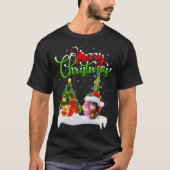 Xmas Tremlicht Weihnachtsmannmütze Gemüsezwiebeln T-Shirt (Vorderseite)