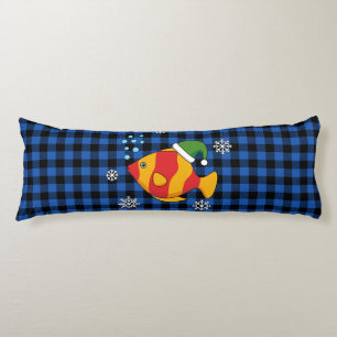 Xmas Tropischer Cartoon auf Blue Buffalo Muster Seitenschläferkissen