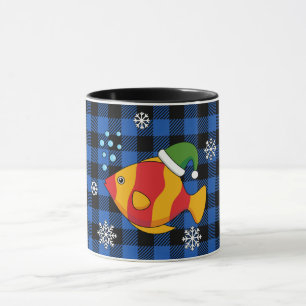 Xmas Tropischer Cartoon auf Blue Buffalo Muster Tasse