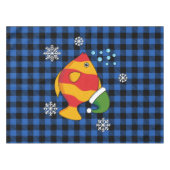 Xmas Tropischer Cartoon auf Blue Buffalo Muster Tischdecke (Vorderseite (Horizontal))