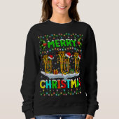 Xmas Tuba Lighting Weihnachtsmannmütze Frohe Weihn Sweatshirt (Vorderseite)