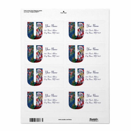 XMAS U SCHREIBEN /SANTA CLAUS MIT VIOLIN MONOGRAMM (Vorne)