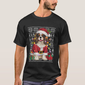 Xmas Ugly Santa Cavalier King Charles Spaniel Dog T-Shirt
