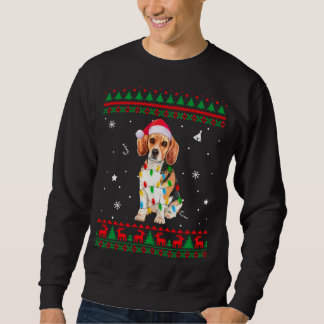 Xmas Ugly Sweater Christmas Lights Beagle Hunde Li Sweatshirt