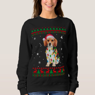 Xmas Ugly Sweater Christmas Lights Beagle Hunde Li Sweatshirt