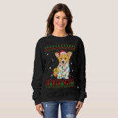 Xmas Ugly Sweater Christmas Lights Corgi Dog Lover Sweatshirt (Vorne ganz)