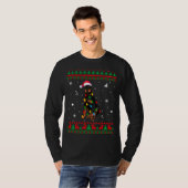 Xmas Ugly Sweater Christmas Lights Doberman Dog Lo T-Shirt (Vorne ganz)