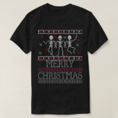 Xmas Ugly Sweater Goth Spooky Tanzen Skeletter Chr T-Shirt (Design vorne)