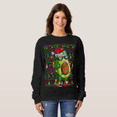 Xmas Ugly Sweater Style Lighting Avocado Weihnacht Sweatshirt (Vorne ganz)