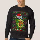 Xmas Ugly Sweater Style Lighting Avocado Weihnacht Sweatshirt (Vorderseite)