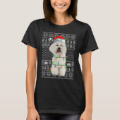 Xmas Ugly Sweater Style Santa Bichon Frise Dog Chr T-Shirt (Vorderseite)