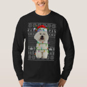 Xmas Ugly Sweater Style Santa Bichon Frise Dog Chr T-Shirt (Vorderseite)