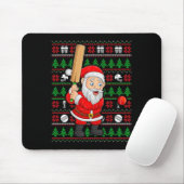 Xmas Ugly Sweater Style Santa Playing Cricket Chri Mousepad (Mit Mouse)