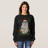 Xmas Ugly Sweater Weihnachtsbeleuchtung Cat Kitten Sweatshirt (Vorne ganz)