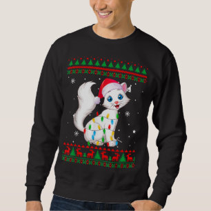 Xmas Ugly Sweater Weihnachtsbeleuchtung Cat Kitten Sweatshirt