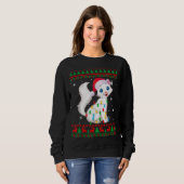 Xmas Ugly Sweater Weihnachtsbeleuchtung Cat Kitten Sweatshirt (Vorne ganz)