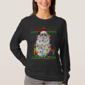 Xmas Ugly Sweater Weihnachtsbeleuchtung Cat Kitten T-Shirt (Vorderseite)
