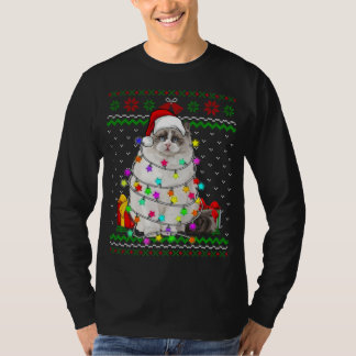 Xmas Ugly Sweater Weihnachtsbeleuchtung Cat Kitten T-Shirt