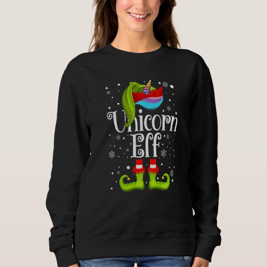 Xmas Unicorn Elf Matching Christmas Elves Kids Sweatshirt (Vorderseite)