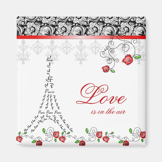 Xmas Valentinas französische Rote Rose der Pariser Magnet (Vorne)