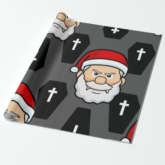 Xmas vampire santa claus särge geschenkpapier (Ungerollt)
