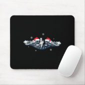 Xmas Veterans Day U.s Submarine Santa Hat Christma Mousepad (Mit Mouse)