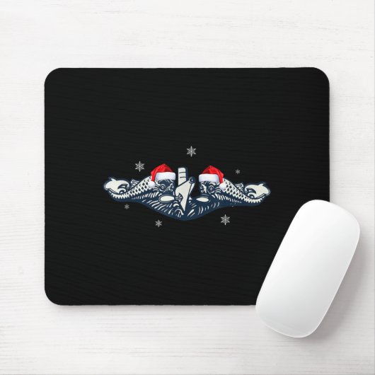 Xmas Veterans Day U.s Submarine Santa Hat Christma Mousepad (Mit Mouse)