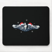 Xmas Veterans Day U.s Submarine Santa Hat Christma Mousepad (Vorne)