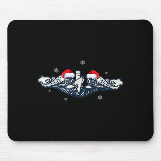 Xmas Veterans Day U.s Submarine Santa Hat Christma Mousepad (Vorne)