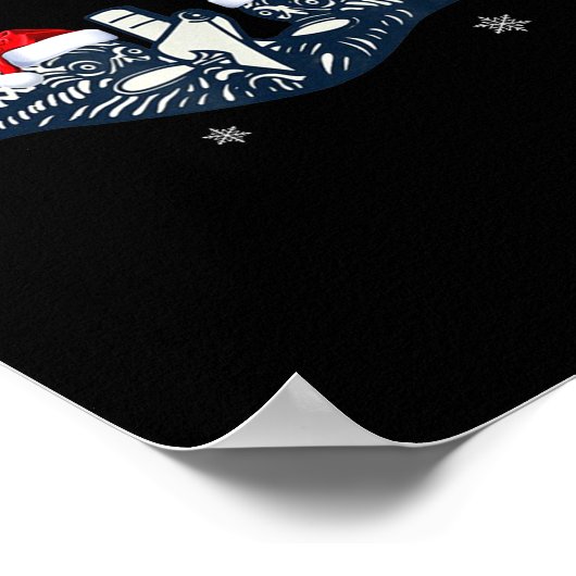 Xmas Veterans Day U.s Submarine Santa Hat Christma Poster (Ecke)