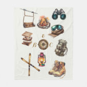 Xmas Vintage Rustikale Skulpturenanfänge aus Weiß Fleecedecke (Vorderseite)