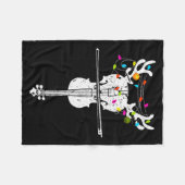 Xmas Violinist Reindeer Christmas Violin Fleecedecke (Vorderseite (Horizontal))
