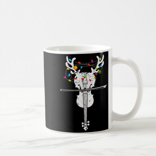 Xmas Violinist Reindeer Christmas Violin  Kaffeetasse (Rechts)