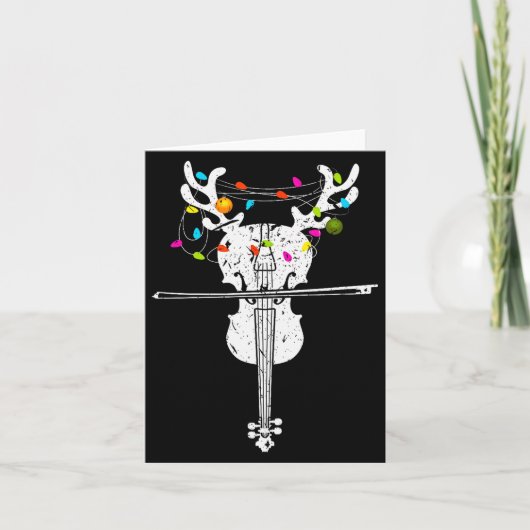 Xmas Violinist Reindeer Christmas Violin Karte (Vorderseite)