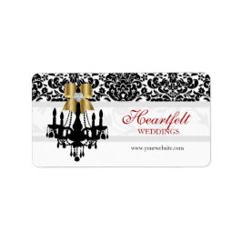 Xmas Wedding Label Jewel Bow Herz Kronleuchter Gol Adressaufkleber
