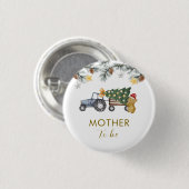X'mas-Weihnachtsbaum-Traktor-Bär-Mutter-Kind-Party Button (Vorne & Hinten)