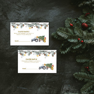 X'mas-Weihnachtsbaum-Traktor-Bär-Windel-Verlosung- Begleitkarte