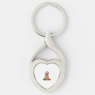Xmas Weihnachtsmannmütze Flatbeschichteter Retriev Schlüsselanhänger
