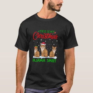 Xmas Weihnachtsmannmütze Reindeer Savannah Cat Chr T-Shirt