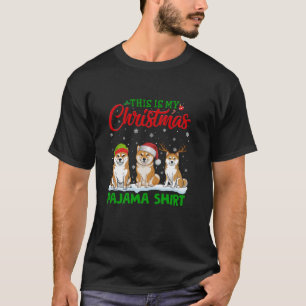 Xmas Weihnachtsmannmütze Reindeer Shiba Inu Dog Ch T-Shirt