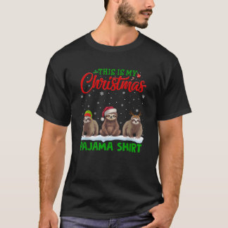 Xmas Weihnachtsmannmütze Reindeer Sloth Christmas  T-Shirt
