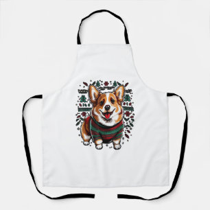 Xmas Welsh Corgi Santa an Weihnachten Welsh Corgi Schürze